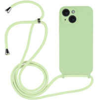 Silikonowa osłona ze smyczą dla iPhone 15 Plus - zielone