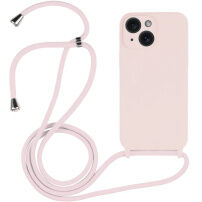 Silikonowa osłona ze smyczą dla iPhone 14 - różowe