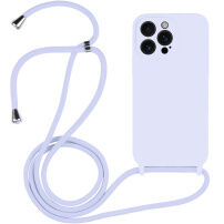Silikonowa osłona ze smyczą dla iPhone 14 Pro - jasnofioletowy