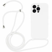Silikonowa osłona ze smyczą dla iPhone 14 Pro - biały
