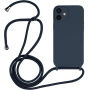 Silikonowe etui ze sznurkiem do iPhone 12 - ciemnoniebieskie