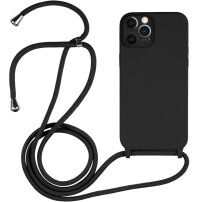 Silikonowe etui ze sznurkiem do iPhone 12 Pro - czarne