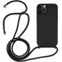 Silikonowe etui ze sznurkiem do iPhone 12 Pro Max - czarne