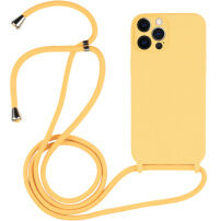 Silikonowa osłona ze smyczą dla iPhone 12 Pro Max - żółte