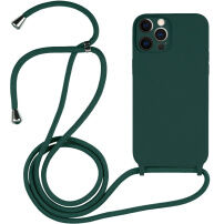 Silikonowe etui ze sznurkiem do iPhone 12 Pro Max - petrolowe
