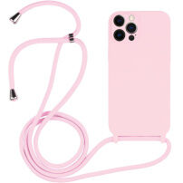 Silikonowe etui ze sznurkiem do iPhone 12 Pro Max - różowe