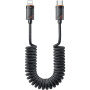 ESSAGER spiralny pleciony kabel ładujący i do transmisji danych - USB-C na Lightning - 1,8 m - czarny
