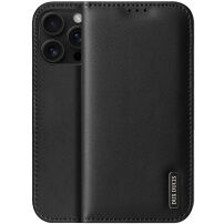 DUX DUCIS Skórzane etui z klapką Hivo do iPhone'a 16 Pro Max - czarne