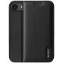 DUX DUCIS Hivo skórzane etui z klapką do iPhone 16e / 17e - czarne