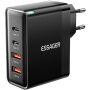 ESSAGER ES-CD37 Ładowarka do szybkiego ładowania z portami 2x USB-C / 2x USB-A - 100W - czarna