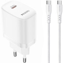 Yesido YC105 zestaw ładowarki z portem USB-C i kabla USB-C na USB-C - 20W - 1 m - biały