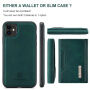 DG.Ming 2w1 Etui z odpinanym portfelem magnetycznym do iPhone 11 - ciemnozielony