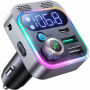 JOYROOM JR-CL16 Bluetooth FM transmiter do samochodu z portami USB-C / 2x USB-A - 48W - srebrny