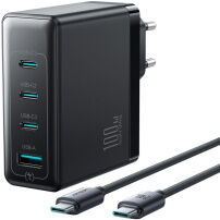 JOYROOM JR-TG11 GaN zestaw ładowarki z portami 3x USB-C / USB-A i kabla USB-C na USB-C - 100W - 2 m - czarny