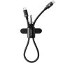 ESSAGER ES-X83 kabel ładujący i do transmisji danych oraz smycz - USB-C na USB-C - 30 cm - czarny