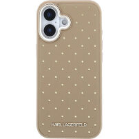 Karl Lagerfeld Perforated Gold Dots etui z MagSafe do iPhone 17 - beżowe