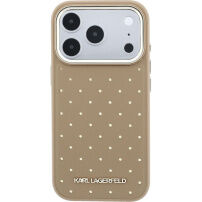 Karl Lagerfeld Perforated Gold Dots etui z MagSafe do iPhone 17 Pro Max - beżowy