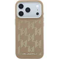 Karl Lagerfeld Perforated Monogram etui z MagSafe do iPhone 17 Pro Max - beżowy