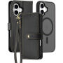 DUX DUCIS Etui Lawa 2w1 z odpinaną klapką i MagSafe oraz portfelem do iPhone'a 16 Plus - czarne