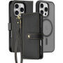 DUX DUCIS Etui Lawa 2w1 z odpinaną klapką i MagSafe oraz portfelem do iPhone'a 16 Pro - czarne