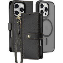 DUX DUCIS Etui Lawa 2w1 z odpinaną klapką i MagSafe oraz portfelem do iPhone'a 16 Pro - czarne