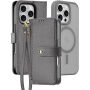 DUX DUCIS Etui z klapką Lawa 2w1 z możliwością odpięcia z MagSafe i portfelem do iPhone'a 16 Pro - Szare