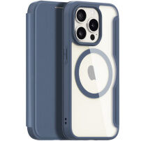 Etui z klapką DUX DUCIS Skin X z MagSafe dla iPhone 15 Pro Max - ciemnoniebieski