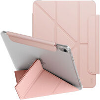 UNIQ Camden Lite etui zamykane z podstawką origami i miejscem na Apple Pencil do iPad 10,9" (2022) / 11" (2025) - różowe