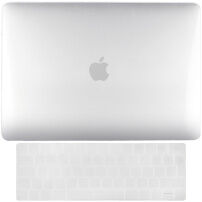 ENKAY 2w1 błyszcząca okładka i ultra cienkie etui EU klawiatury dla MacBook Pro 13" z Touch Bar (A1706 / A1708 / A1989 / A2159) - czysty