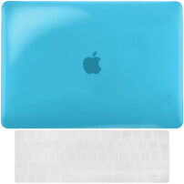 ENKAY 2w1 błyszcząca okładka i ultra cienkie etui EU klawiatury dla MacBook Pro 13" z Touch Bar (A1706 / A1708 / A1989 / A2159) - niebieski
