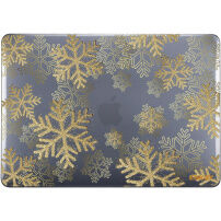 ENKAY błyszczące przezroczyste etui do MacBook Pro 14" - płatki śniegu