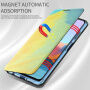 Pokrowiec flip ochronny z akwarelowym wzorem do iPhone 13 Pro Max - czerwony