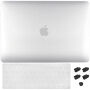 ENKAY 3w1 błyszczące etui z ultra cienkim etui klawiatury EU i zaślepkami portów dla MacBook Pro 13" z Touch Barem (A1708) - czysty
