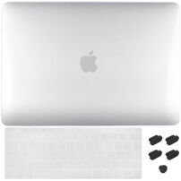 ENKAY 3w1 błyszczące etui z ultra cienkim etui klawiatury EU i zaślepkami portów dla MacBook Pro 13" z Touch Barem (A1708) - czysty