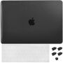 ENKAY 3w1 błyszczące etui z ultra cienkim etui klawiatury EU i zaślepkami portów dla MacBook Pro 13" z Touch Barem (A1708) - czarny