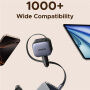 UGREENZestaw ładowarki samochodowej EC604 z 2 portami USB-C / USB-A i przedłużanym kablem USB-C - 145 W - 70 cm - szary
