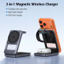 Q29 Qi2.2 3w1 składana magnetyczna Bezprzewodowy Podstawka do iPhone / Apple Watch / AirPods - 25W - szary