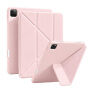 XDcase Y-fold Etui zamykane z origami Podstawka i miejscem na Apple Pencil do iPad Pro 12,9" (2018-2022) - różowe