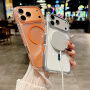 Przezroczyste Etui z twardego plastu z niebieskim MagSafe do iPhone 16e / 17e - przezroczyste