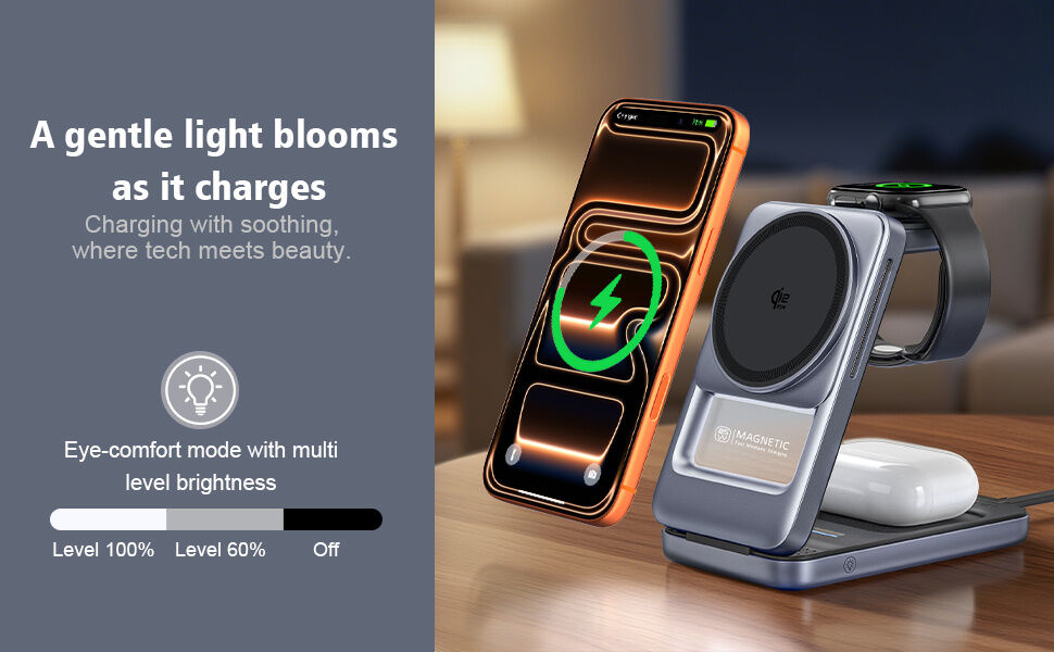 Q29 Qi2.2 3w1 składana magnetyczna Bezprzewodowy Podstawka do iPhone / Apple Watch / AirPods - 25W - biały