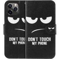 Pokrowiec flip ze stojakiem Do not touch my phone do iPhone 11 Pro - czarny