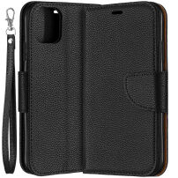 Pokrowiec flip z teksturą skóry do iPhone 11 - czarny
