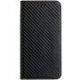 Etui z klapką z wzorem włókna węglowego dla iPhone 13 Pro - czarne