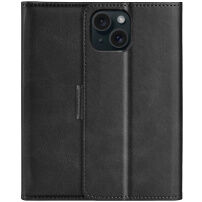 Etui z klapką ze skóry PU dla iPhone 15 Plus - czarne