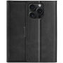Etui z klapką ze skóry PU dla iPhone 15 Pro Max - czarne