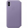 Apple Folio pokrowiec skórzany flip do iPhone XS - liliowy