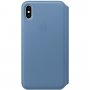 Apple Folio pokrowiec skórzany flip do iPhone XS Max - chabrowo-niebieski