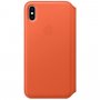 Apple Folio pokrowiec skórzany flip do iPhone XS Max - ciemnopomarańczowy