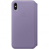 Apple Folio pokrowiec skórzany flip do iPhone XS Max - liliowy