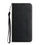 Etui zamykane ze wzorem włókna węglowego do iPhone 16 Pro Max - czarne